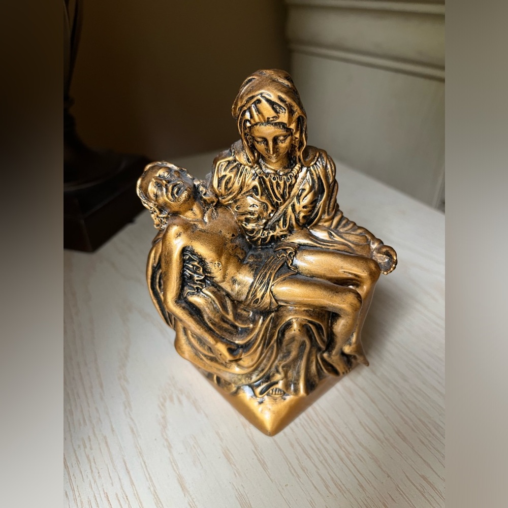 Pieta Life Symbols Hand Painted Casket Ornament.